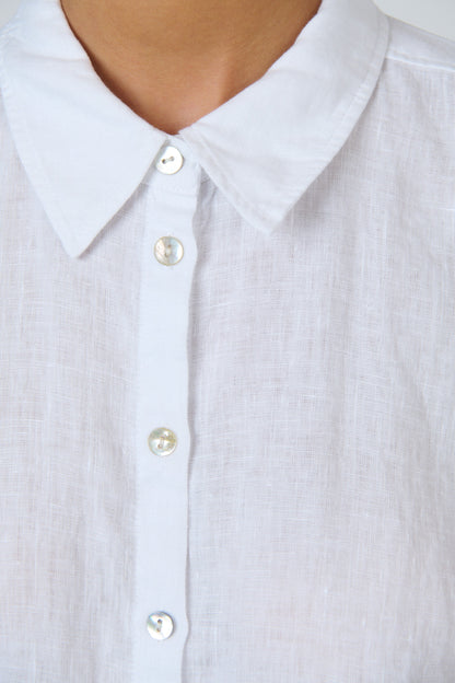 Evie linen top - white