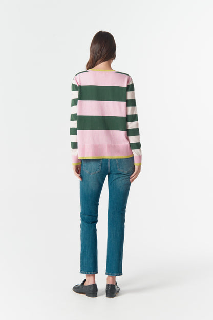 Sierra Contrast Stripe Knit lush green