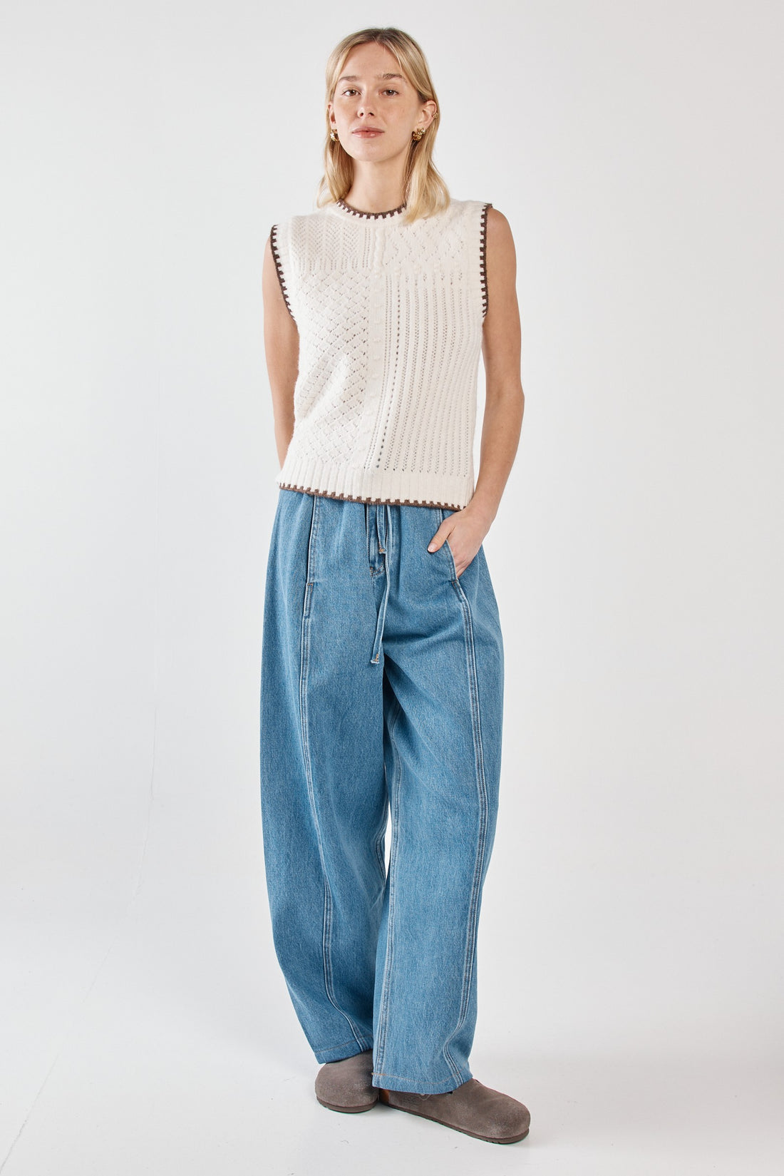 Aveline Barrel Leg Jean classic blue