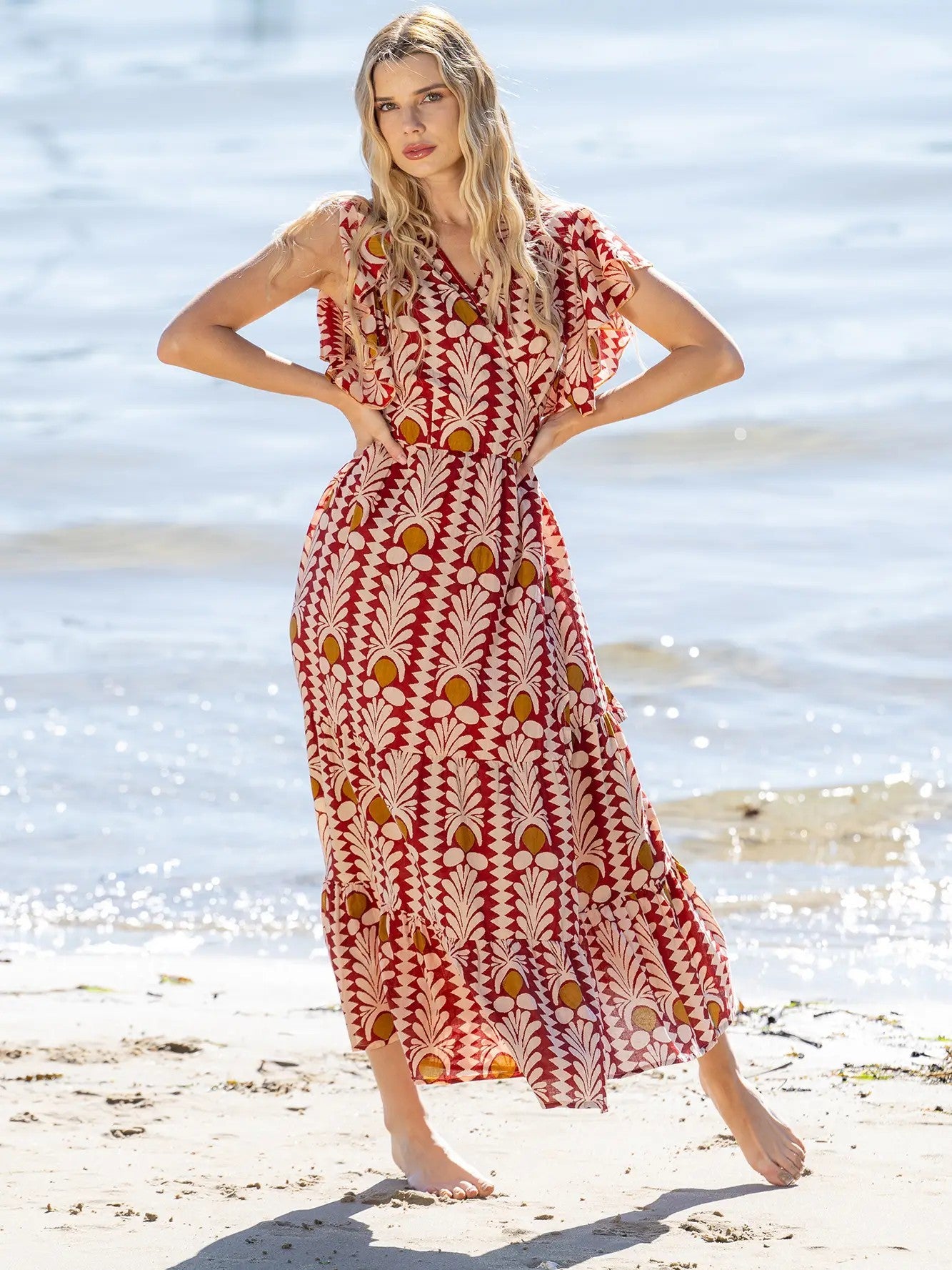 Coral Wrap Dress