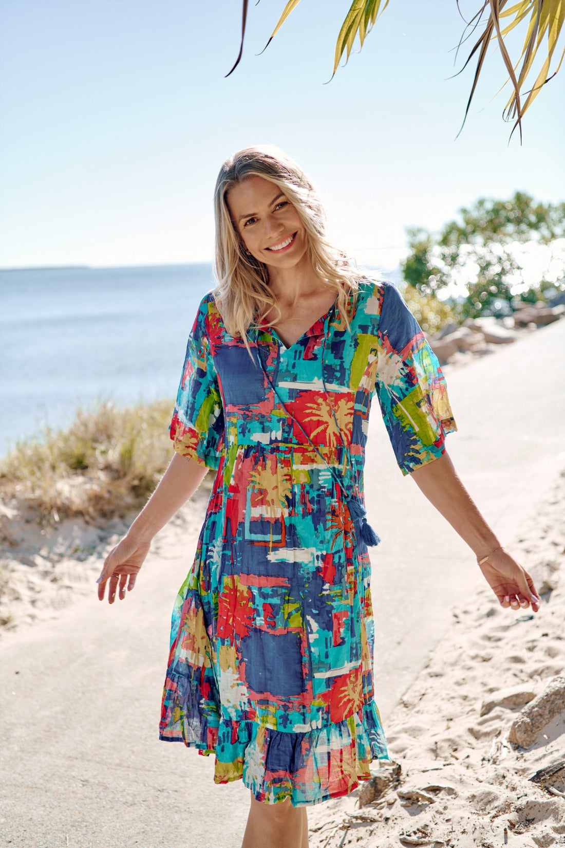 Charli tassel dress - Painted Palms 3