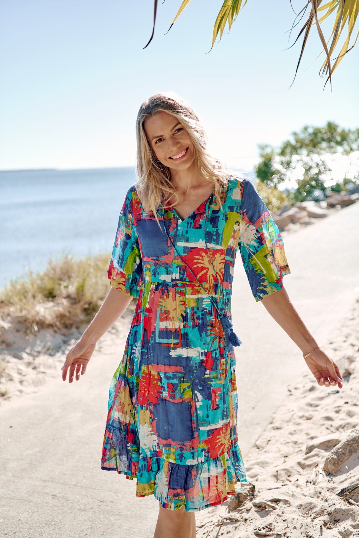 Charli tassel dress - Painted Palms 3