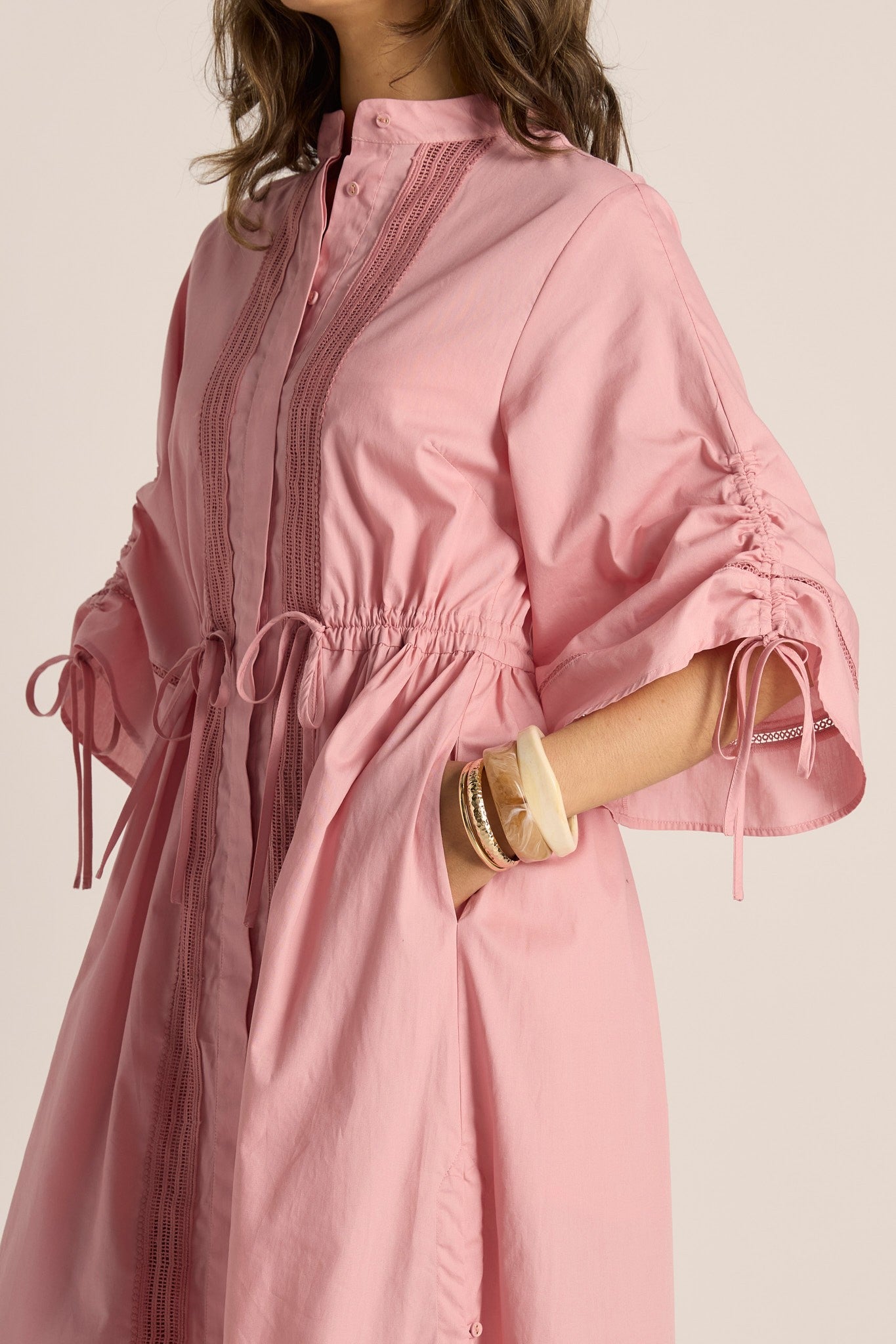 Etta Lace Detailed Dress - dusty rose