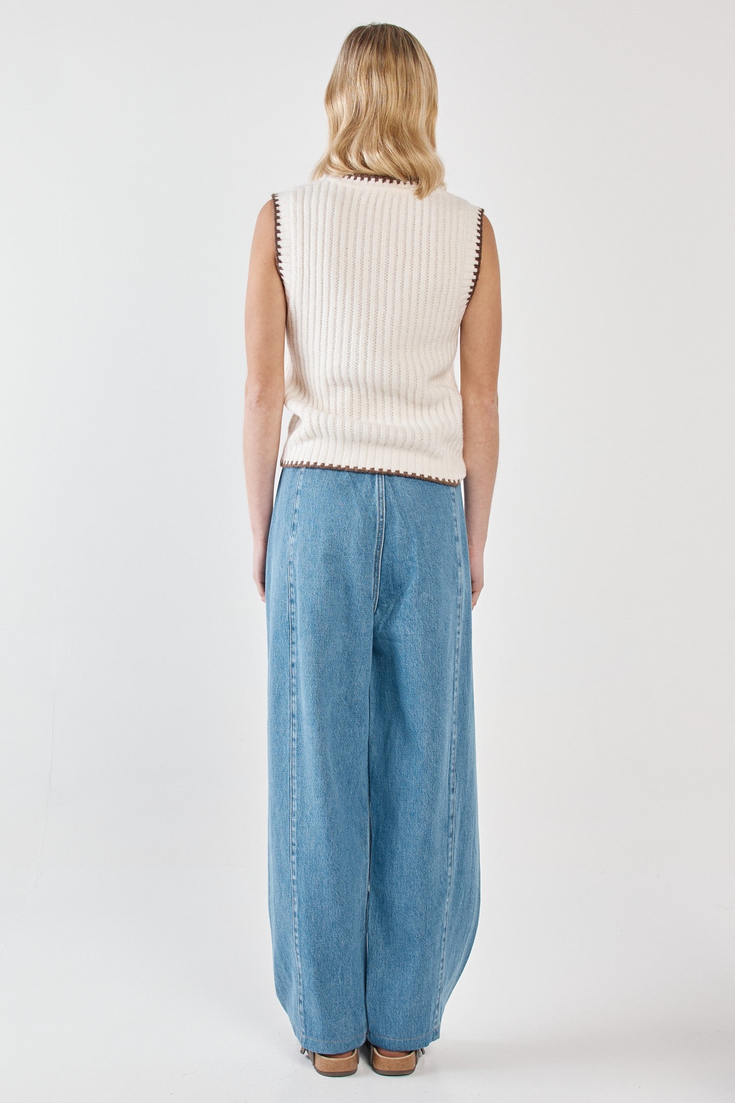 Tonia Knit Vest cream/mushroom