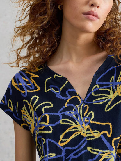 Nelly notch neck tee Navy