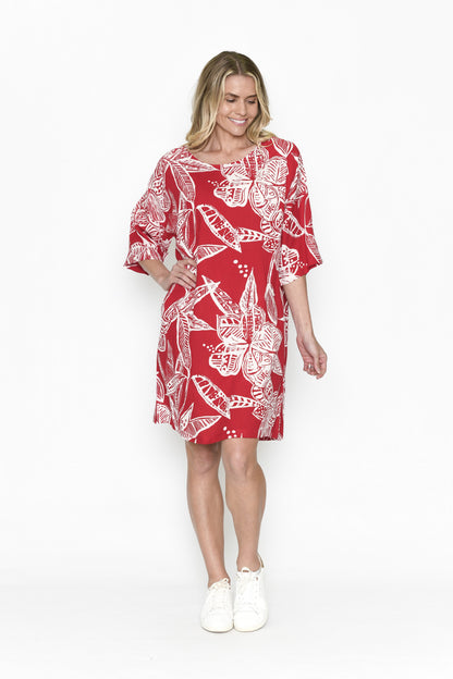 charlotte shift rayon mono trop red