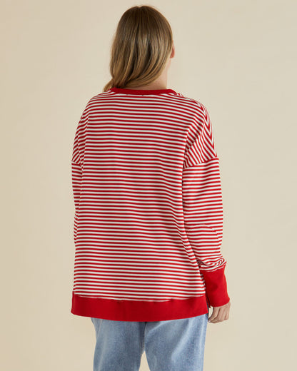 Cove Sweater Red Stripe