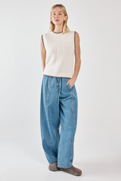 Tonia Knit Vest cream/mushroom