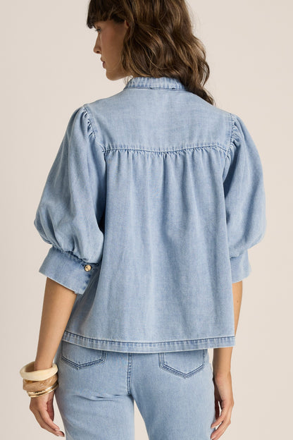 Lila Denim Balloon Shirt