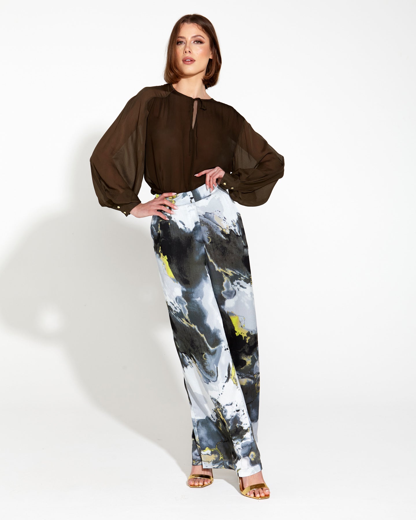 Transfixed wide leg pant marble