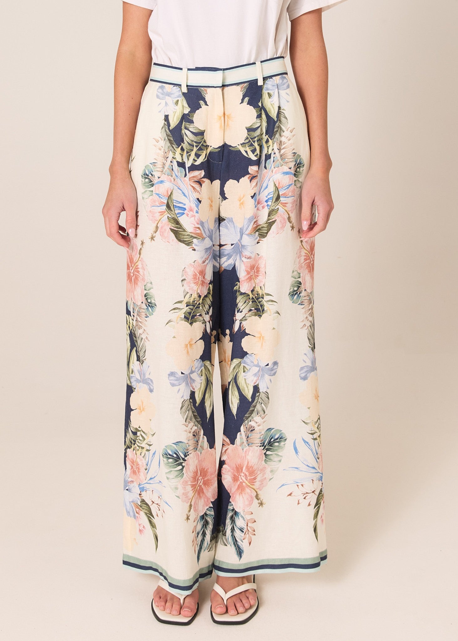 Solara Print Pant Navy