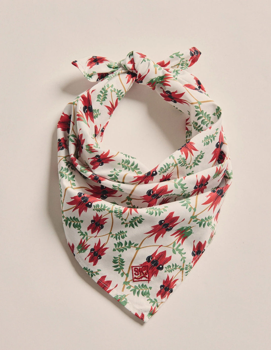 Parachina Bandana-red flowers