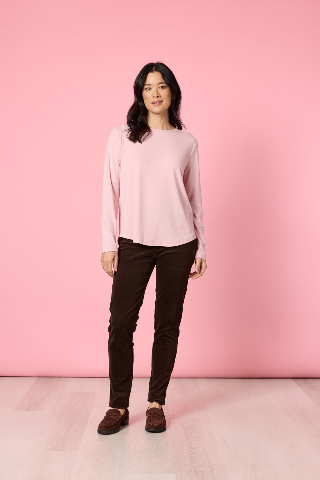 Brushed Cotton Crew Neck Tee