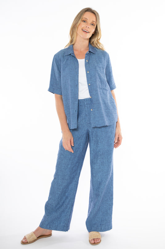 Jump Short Sleeve Shirt – Chambray | Birdie and Lace – Birdie and Lace ...
