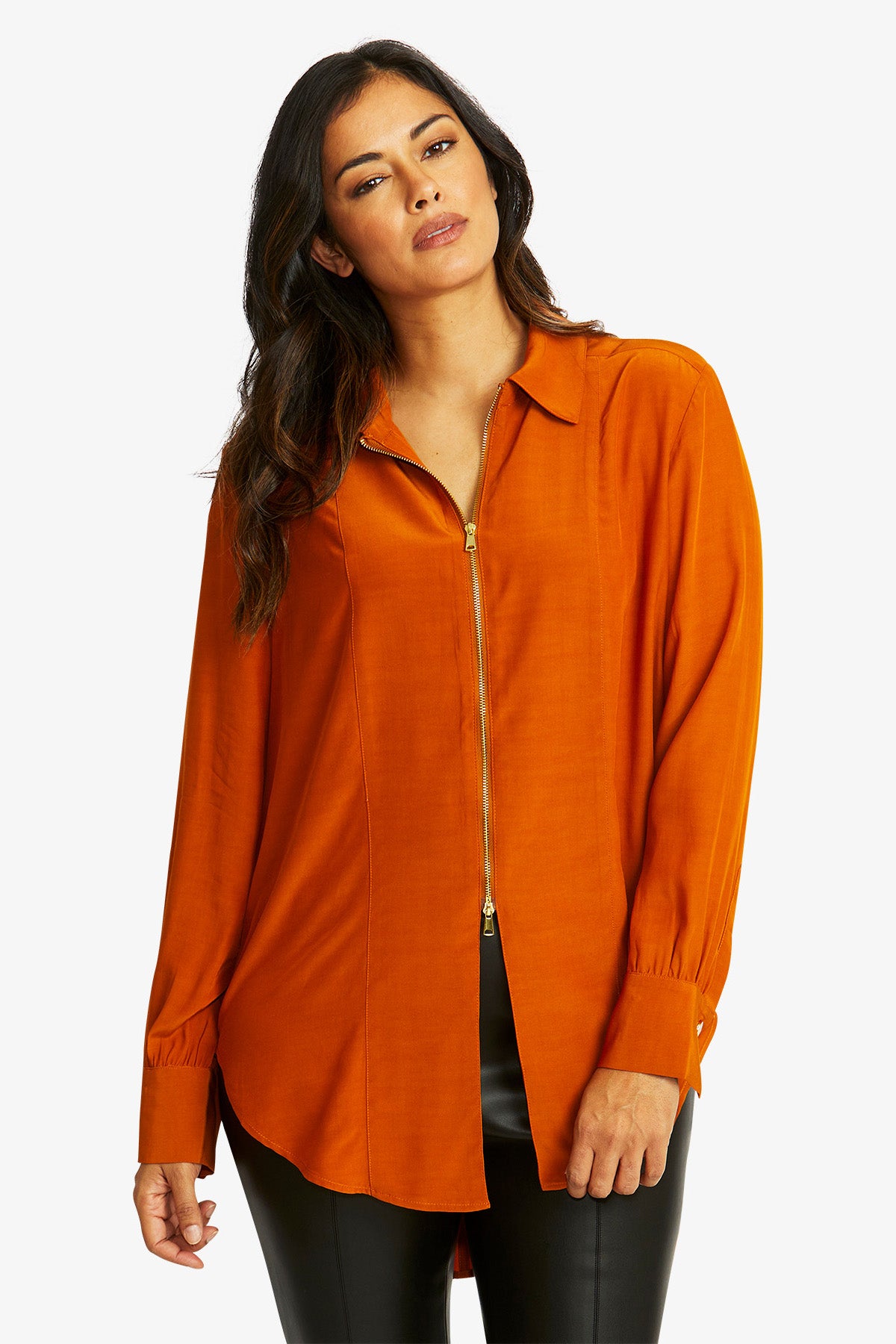 Allegra Zip Shirt Cashew