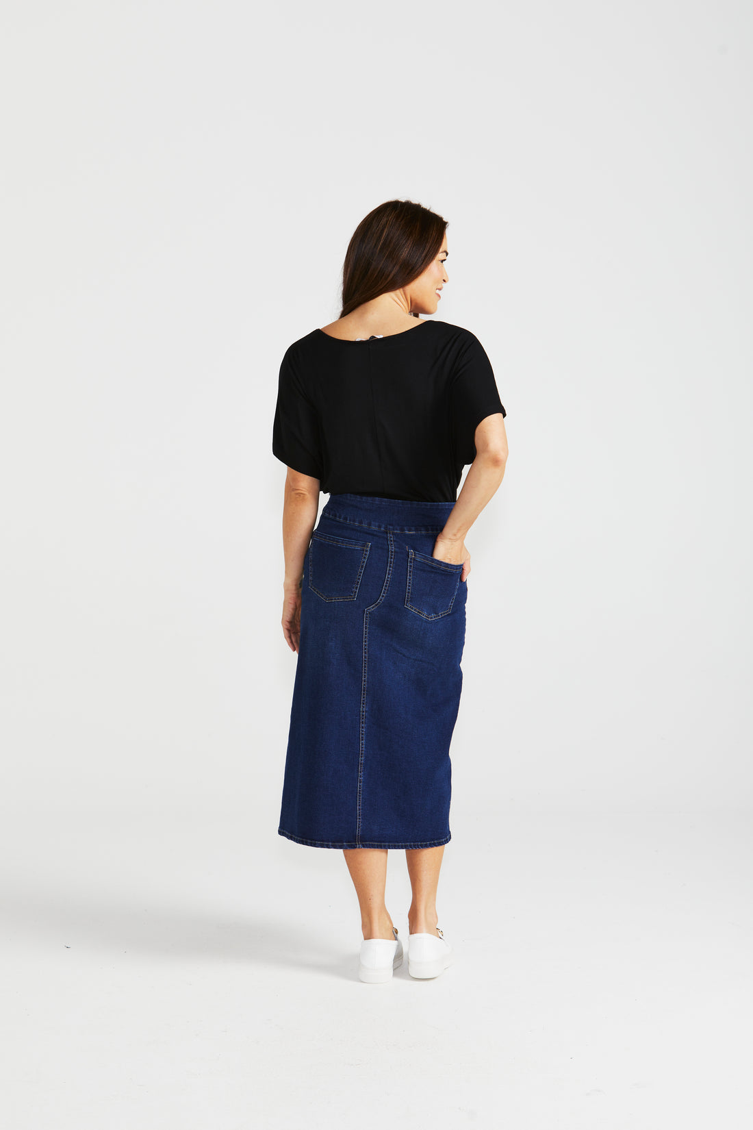 Shelby stretch denim skirt