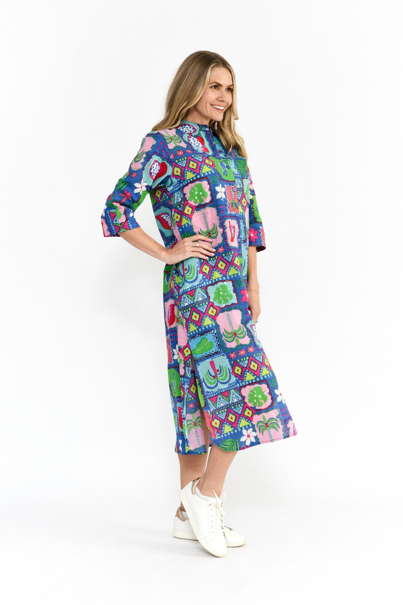 Sofia Shirt Dress Trop Blue