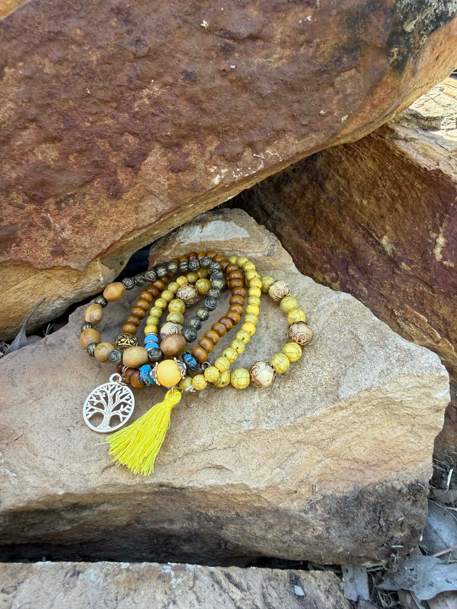 Yellow Tree of Life Bracelet
