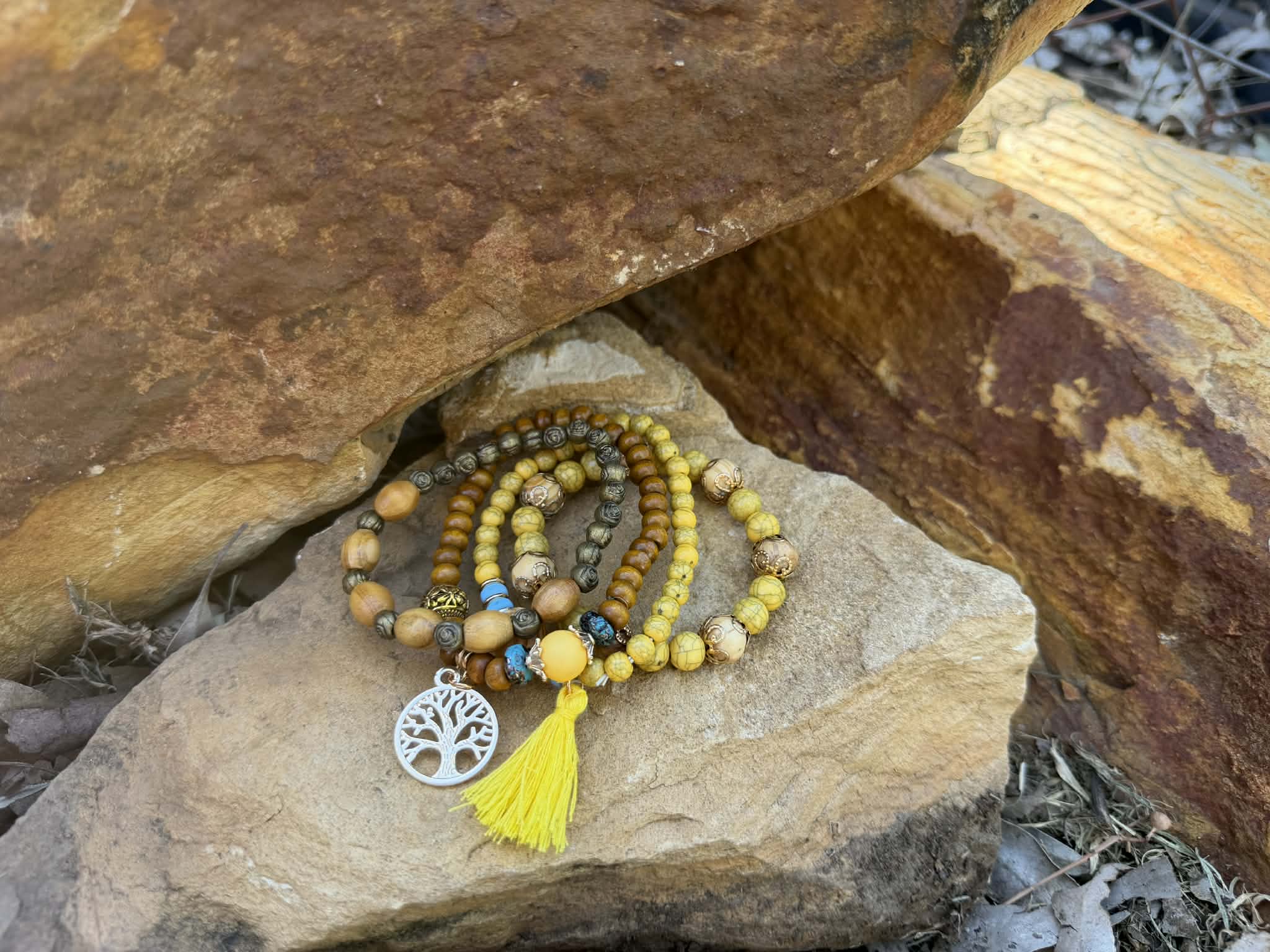 Yellow Tree of Life Bracelet