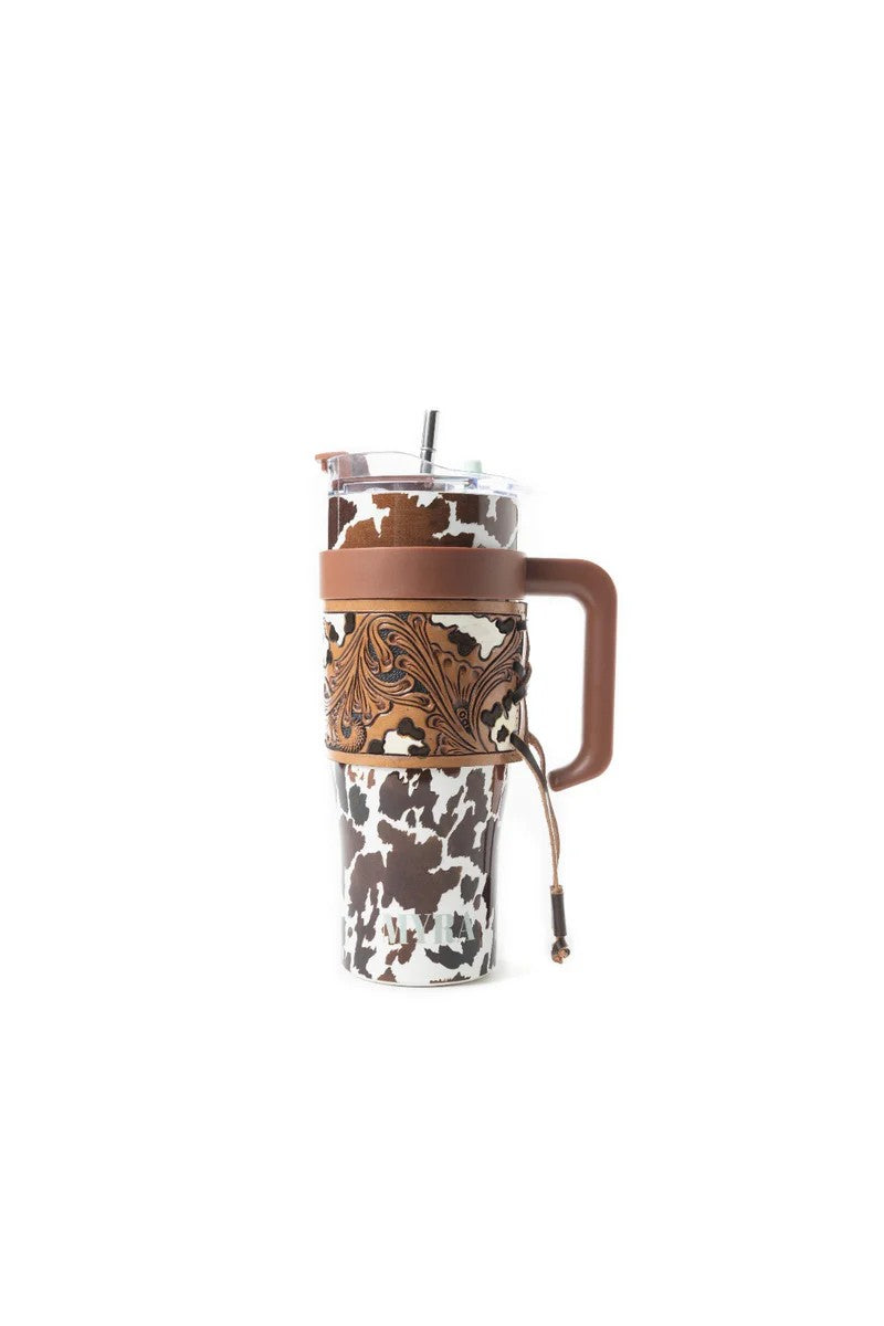 Wide Wyoming Tumbler in brown/white