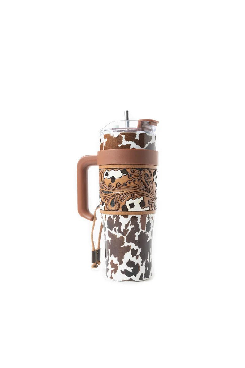 Wide Wyoming Tumbler in brown/white