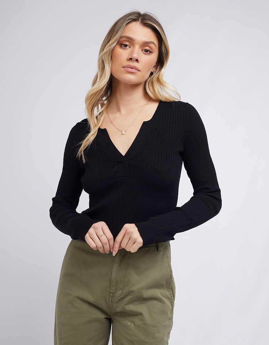 Alba black knit top