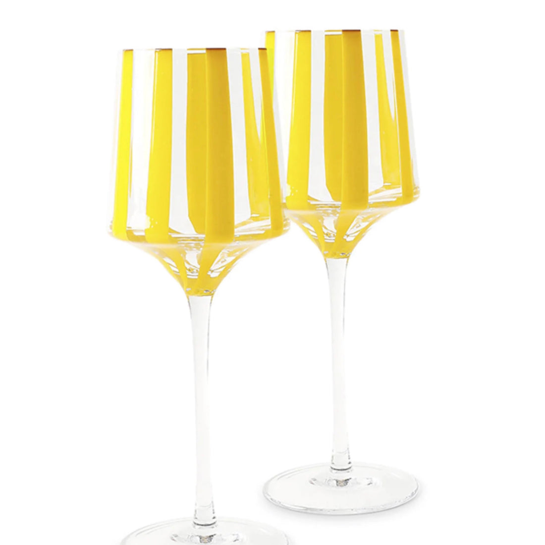 Golden Stripe vino glass set of 2